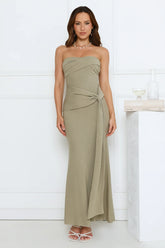 Starlit Rush Strapless Maxi Dress Sage