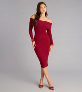 Soft Intentions Off-Shoulder Midi Dress