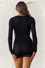 Base Layer Me Long Sleeve Mini Dress Black