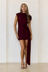 Silhouettes In Style Mini Dress Wine
