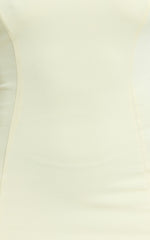 Sophie Mini Dress - Tie Neck Strapless Bodycon Dress in Lemon