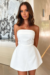 Evonne Strapless Mini Dress - White