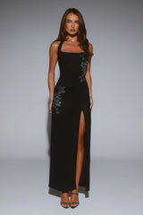 Too Hot To Miss Halter Maxi Dress Black