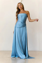 Sugar Cubes Strapless Maxi Dress  Blue