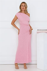 In My Style Era Off Shoulder Maxi Dress Pink