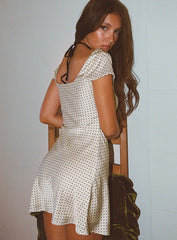Lucienna Polka Dot Mini Dress White / Black Petite