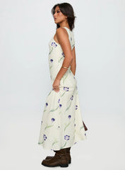 Jessabelle Linen Blend Midi Dress Cream Floral