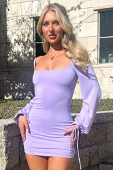 Atkinson Long Sleeve Mini Dress - Purple